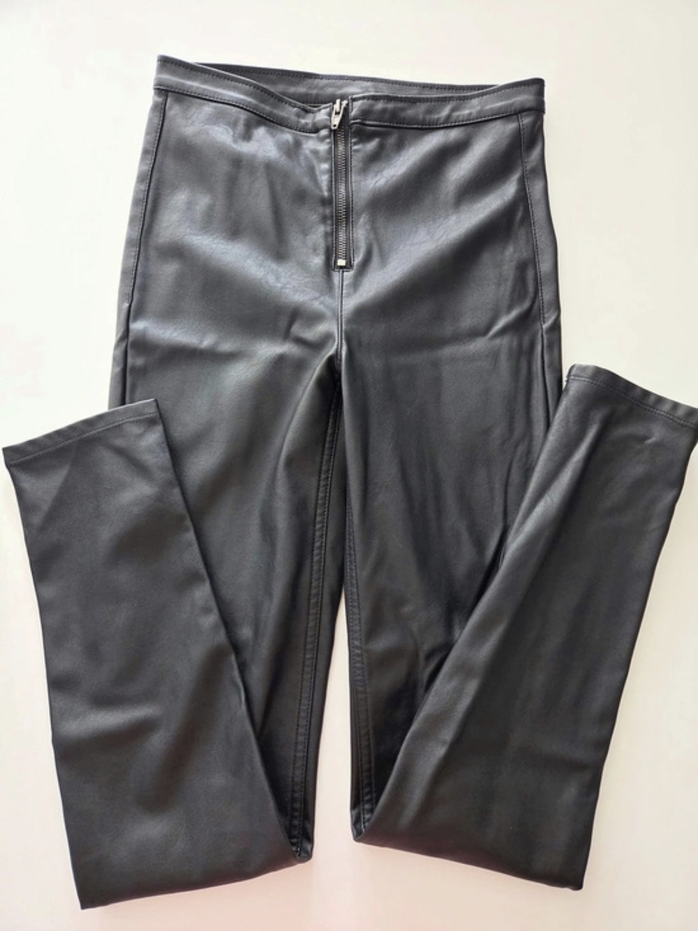 H&M Black Faux Leather Pants Size 6